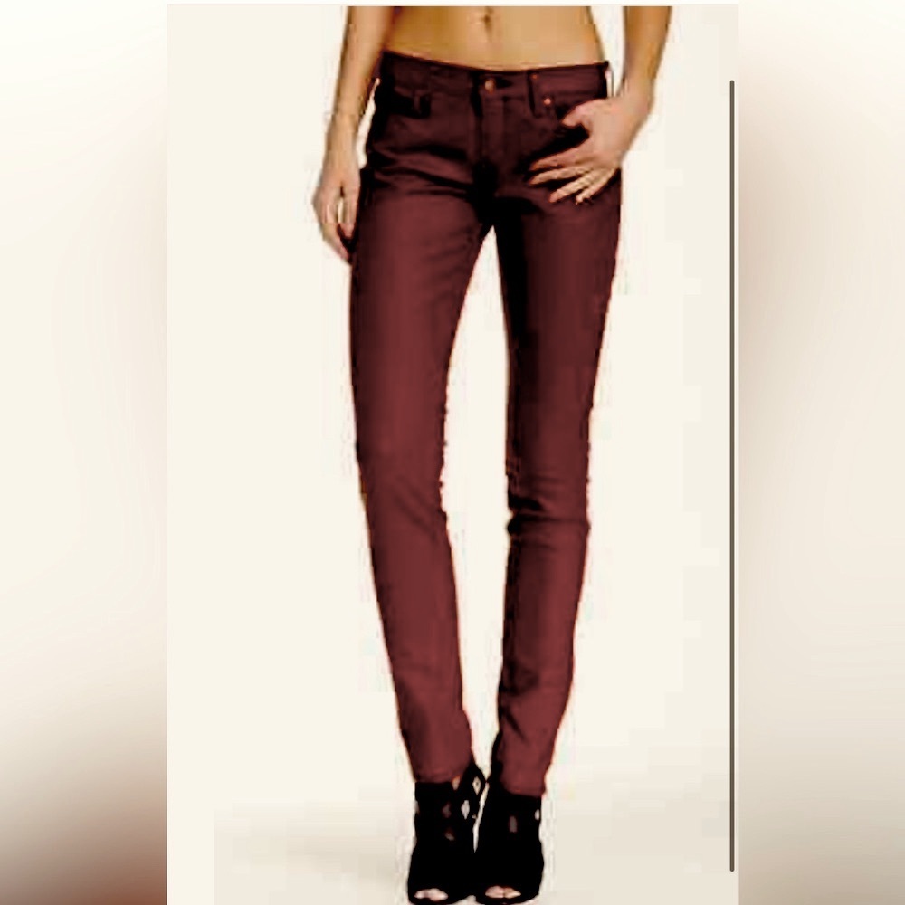 Rick & Skinny | Coated Maroon Red Skinny Jean